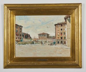 CANGIULLO FRANCESCO (1884 - 1977) : Livorno, i fossi del quartiere Venezia  - Asta Asta 380 | ARTE MODERNA E CONTEMPORANEA Virtuale - Associazione Nazionale - Case d'Asta italiane