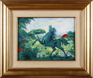 SASSU ALIGI (1912 - 2000) - Il cavaliere verde.