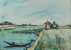 MORI NENO (1899 - 1968) - Paesaggio di barena