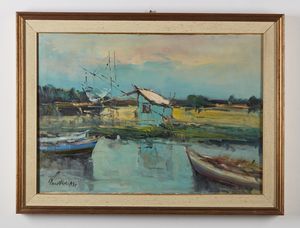 MORI NENO (1899 - 1968) : Paesaggio.  - Asta Asta 380 | ARTE MODERNA E CONTEMPORANEA Virtuale - Associazione Nazionale - Case d'Asta italiane