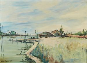 MORI NENO (1899 - 1968) - Paesaggio di barena.