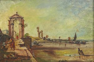 CAPUZZO MARIO (1902 - 1972) - Veduta di Venezia - Capriccio.