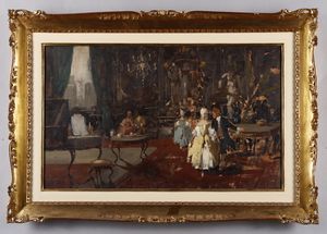 POZZATO PARIDE (1899 - 1971) - Scena d'interno.