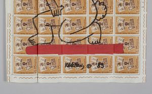 HARING KEITH  (1958 - 1990) : (ATT.TO) The story of red and bleau.  - Asta Asta 380 | ARTE MODERNA E CONTEMPORANEA Virtuale - Associazione Nazionale - Case d'Asta italiane