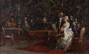 POZZATO PARIDE (1899 - 1971) : Scena d'interno.  - Asta Asta 380 | ARTE MODERNA E CONTEMPORANEA Virtuale - Associazione Nazionale - Case d'Asta italiane