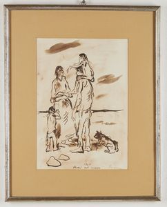 CARENA FELICE (1879 - 1966) : Poveri nel mare.  - Asta Asta 380 | ARTE MODERNA E CONTEMPORANEA Virtuale - Associazione Nazionale - Case d'Asta italiane