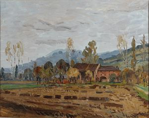 KALCHSCHMIDT EMILIO (1902 - 1983) : Cascinali e stalle.  - Asta Asta 380 | ARTE MODERNA E CONTEMPORANEA Virtuale - Associazione Nazionale - Case d'Asta italiane