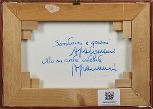 FACCINCANI ATHOS (n. 1951) : Santorini e gerani.  - Asta Asta 380 | ARTE MODERNA E CONTEMPORANEA Virtuale - Associazione Nazionale - Case d'Asta italiane