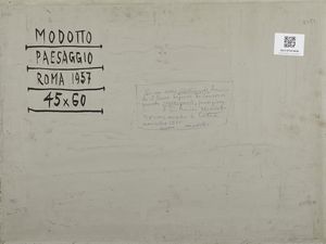 MODOTTO ANGILOTTO ERMAGORA (1900 - 1968) : Paesaggio.  - Asta Asta 380 | ARTE MODERNA E CONTEMPORANEA Virtuale - Associazione Nazionale - Case d'Asta italiane