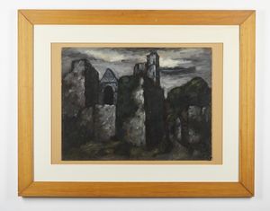 MODOTTO ANGILOTTO ERMAGORA (1900 - 1968) : Paesaggio, Roma 1958.  - Asta Asta 380 | ARTE MODERNA E CONTEMPORANEA Virtuale - Associazione Nazionale - Case d'Asta italiane