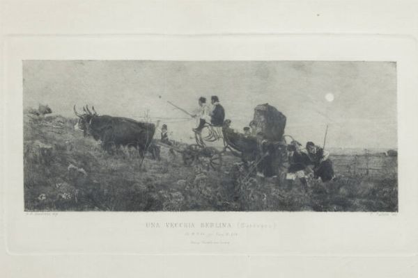 CELESTINO TURLETTI Torino 1845 - 1904 : Una vecchia berlina (Sardegna)  - Asta Grafica - Associazione Nazionale - Case d'Asta italiane