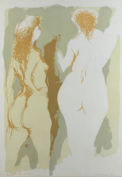 AUGUSTO MURER Falcade (BL) 1922 - 1985 Padova : Medella nello studio 1970  - Asta Grafica - Associazione Nazionale - Case d'Asta italiane