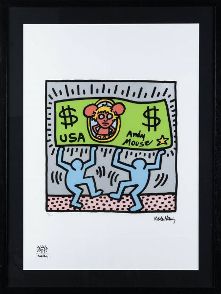 KEITH HARING Reading (USA) 1958 �1990 New York (USA) : Senza titolo  - Asta Grafica - Associazione Nazionale - Case d'Asta italiane