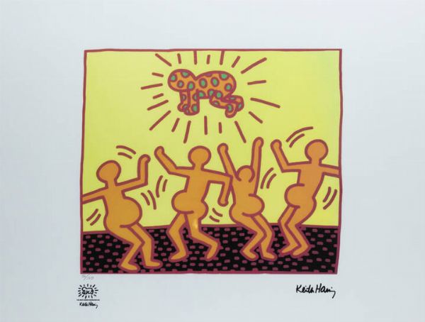 KEITH HARING Reading (USA) 1958 �1990 New York (USA) : Senza titolo  - Asta Grafica - Associazione Nazionale - Case d'Asta italiane