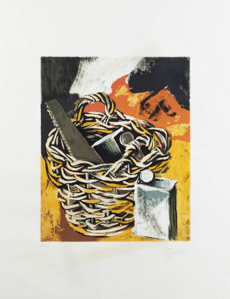 RENATO GUTTUSO Bagheria (PA) 1911 - 1987 Roma : Cesto  - Asta Grafica - Associazione Nazionale - Case d'Asta italiane