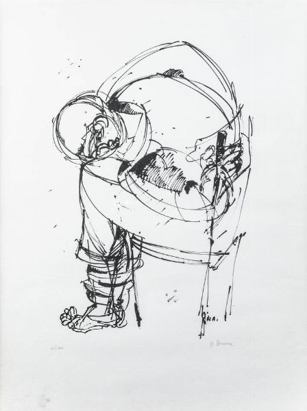 NINO AIMONE Torino 1932 - 2020 Chieri (TO) : Senza titolo  - Asta Grafica - Associazione Nazionale - Case d'Asta italiane