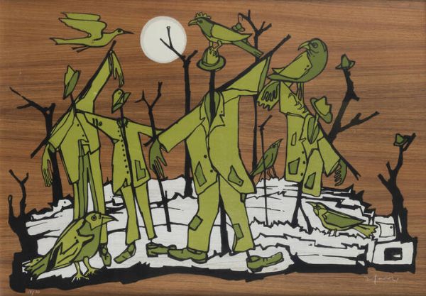 FRANCESCO CASORATI Torino 1934 - 2013 : Spaventapasseri  - Asta Grafica - Associazione Nazionale - Case d'Asta italiane