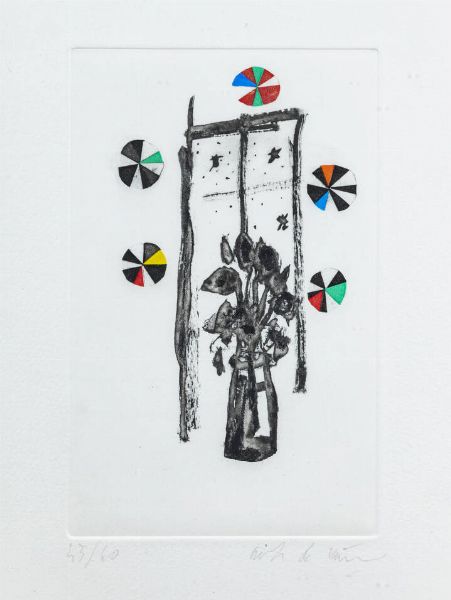 NICOLA DE MARIA Foglianise (BN) 1954 : Fiori e stelle 2005  - Asta Grafica - Associazione Nazionale - Case d'Asta italiane