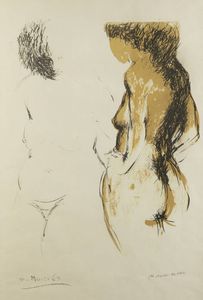 AUGUSTO MURER Falcade (BL) 1922 - 1985 Padova - Nudo di modella 1969
