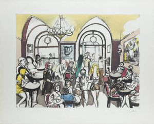 RENATO GUTTUSO Bagheria (PA) 1911 - 1987 Roma - Caff Greco  Roma