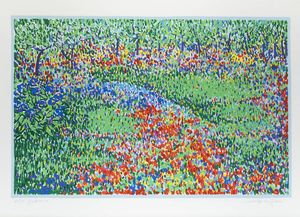 ETTORE FICO Piatto Biellese (VC) 1917 - 2004 Torino - Giardino