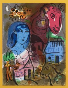 MARC CHAGALL Vitebsk (Russia) 1887 - 1985 Saint-Paul de Vence (Costa Azzurra) - Hommage a Chagall 1969
