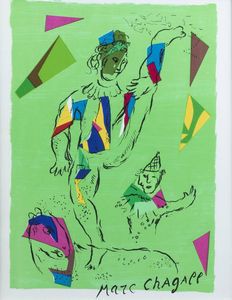 MARC CHAGALL Vitebsk (Russia) 1887 - 1985 Saint-Paul de Vence (Costa Azzurra) - L'acrobate vert 1979