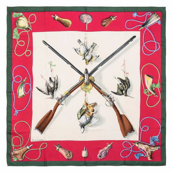 Hermès : Foulard Les Fusils  - Asta Luxury Fashion - Associazione Nazionale - Case d'Asta italiane