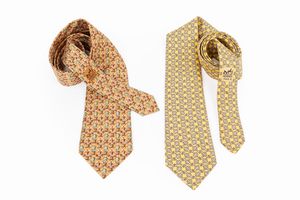 Hermès - Lotto di due cravatte in seta