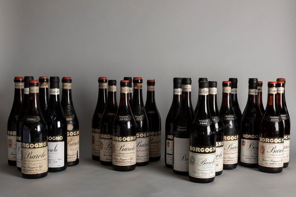 Piemonte : Verticale Barolo Borgogno (24 BT, periodo 1947 - 1983)  - Asta Monografica vini Borgogno dal 1931 al 2014 - Associazione Nazionale - Case d'Asta italiane