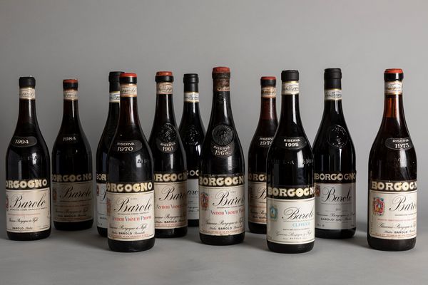 Piemonte : Verticale Barolo Borgogno 1987-1998 (12 BT)  - Asta Monografica vini Borgogno dal 1931 al 2014 - Associazione Nazionale - Case d'Asta italiane
