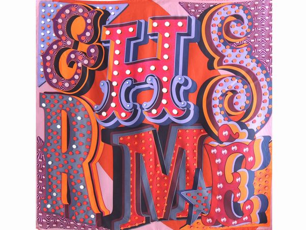 Foulard Carr� Electrique, Herm�s  - Asta Abiti e accessori vintage  - Associazione Nazionale - Case d'Asta italiane