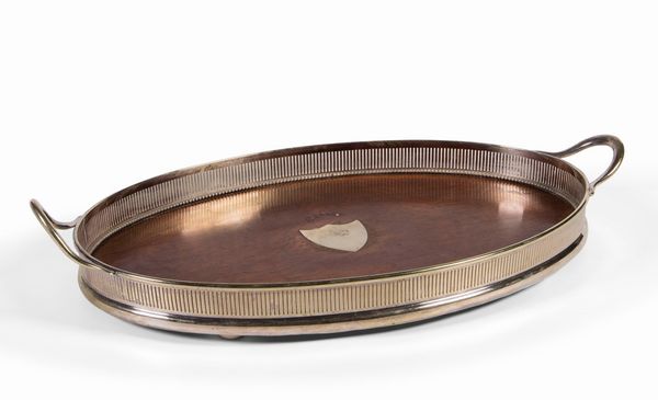 Guantiera in sheffield plated e legno  - Asta L'Arte della Tavola - Associazione Nazionale - Case d'Asta italiane