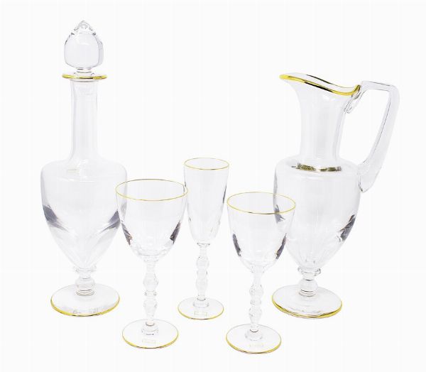 Servizio di calici in cristallo incolore Saint Louis Hauteville  - Asta L'Arte della Tavola - Associazione Nazionale - Case d'Asta italiane