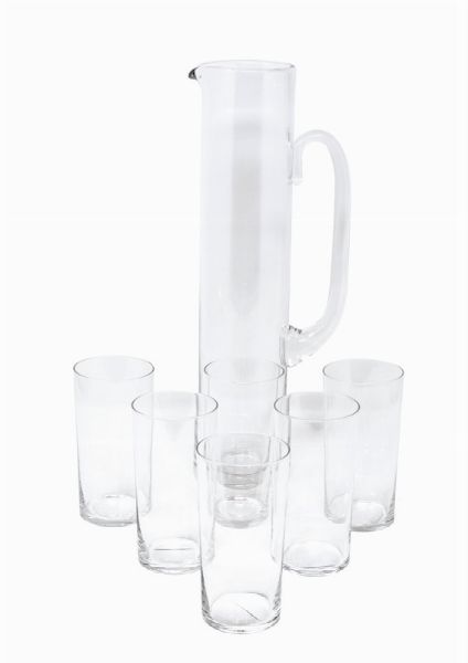 Baccarat brocca e sei bicchieri da bibita in cristallo incolore  - Asta L'Arte della Tavola - Associazione Nazionale - Case d'Asta italiane