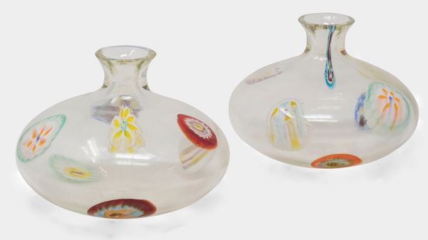 Coppia di decanter in vetro incolore  - Asta L'Arte della Tavola - Associazione Nazionale - Case d'Asta italiane