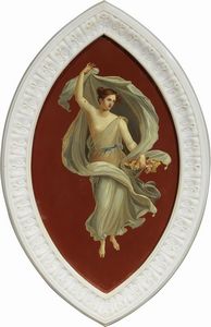 Otto dipinti in stile pompeiano raffiguranti Figure femminili danzanti  - Asta Importanti Sculture e Dipinti Antichi - Associazione Nazionale - Case d'Asta italiane