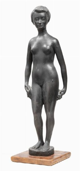 Nudo di donna con drappo  - Asta Dipinti e Sculture del XIX e XX secolo - Associazione Nazionale - Case d'Asta italiane