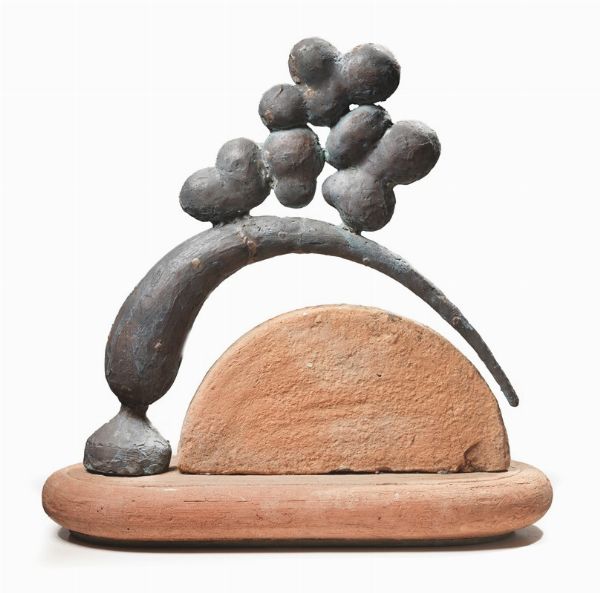 Cipresso con nuvole sulla luna  - Asta Dipinti e Sculture del XIX e XX secolo - Associazione Nazionale - Case d'Asta italiane