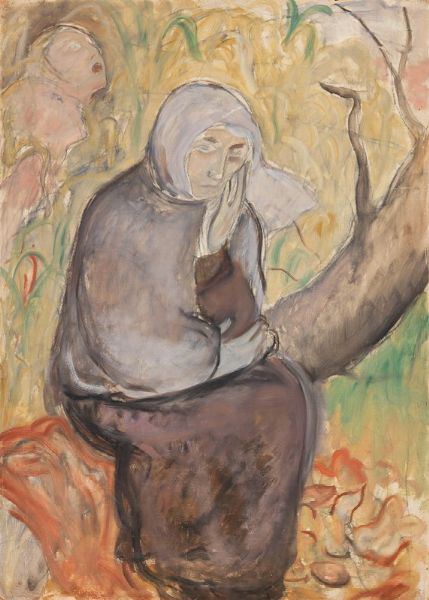 Donna sulla panchina (Solitudine)  - Asta Dipinti e Sculture del XIX e XX secolo - Associazione Nazionale - Case d'Asta italiane