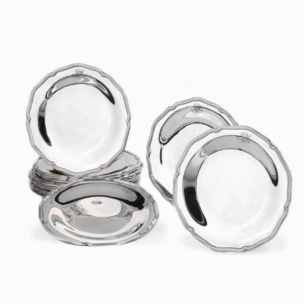 DIECI PIATTINI, EGITTO, SECOLO XX  - Asta Argenti italiani ed europei - Associazione Nazionale - Case d'Asta italiane