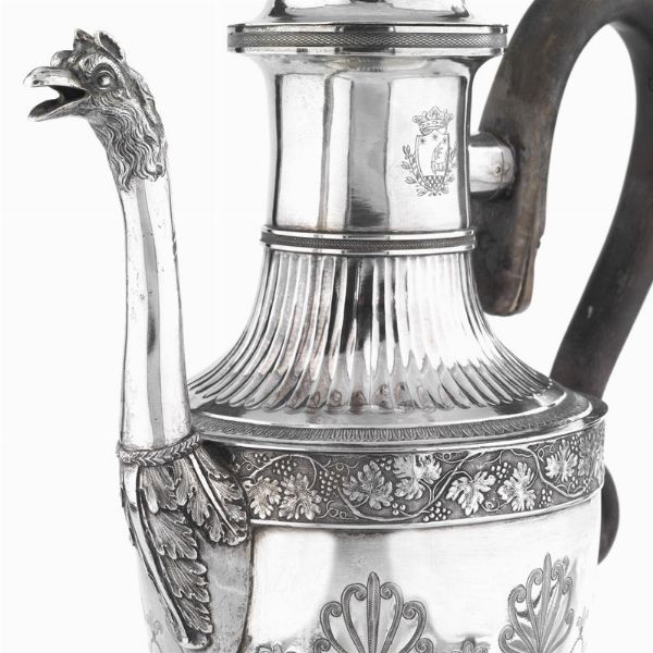 CAFFETTIERA, ROMA, 1830 CIRCA, ARGENTIERE STEFANO FEDELI  - Asta Argenti italiani ed europei - Associazione Nazionale - Case d'Asta italiane