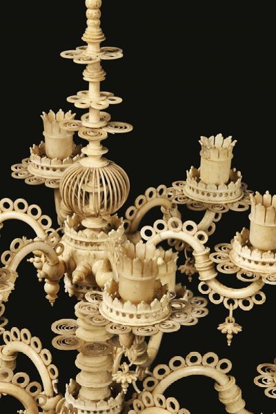 LAMPADARIO DA WUNDERKAMMER, GERMANIA MERIDIONALE, PRIMA MET SECOLO XVII  - Asta International fine art e objets de vertu russi da un'importante collezione - Associazione Nazionale - Case d'Asta italiane