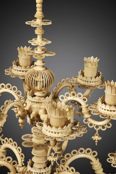 LAMPADARIO DA WUNDERKAMMER, GERMANIA MERIDIONALE, PRIMA MET SECOLO XVII  - Asta International fine art e objets de vertu russi da un'importante collezione - Associazione Nazionale - Case d'Asta italiane