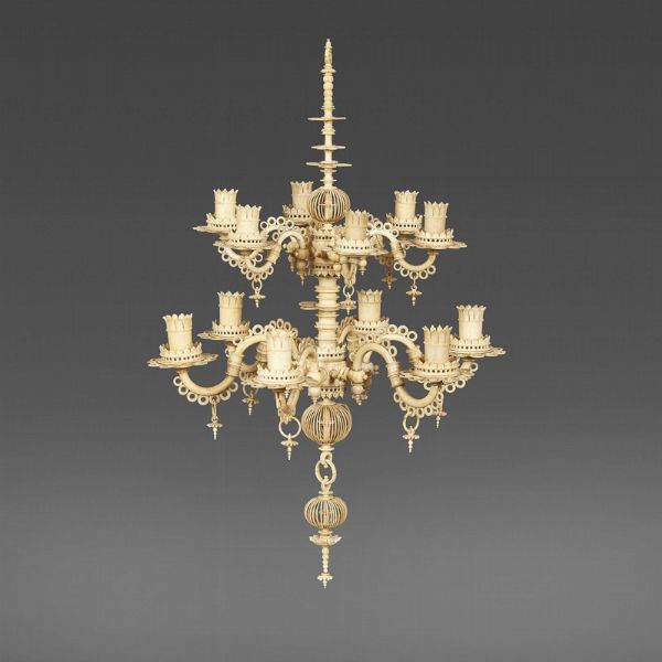 LAMPADARIO DA WUNDERKAMMER, GERMANIA MERIDIONALE, PRIMA MET SECOLO XVII  - Asta International fine art e objets de vertu russi da un'importante collezione - Associazione Nazionale - Case d'Asta italiane
