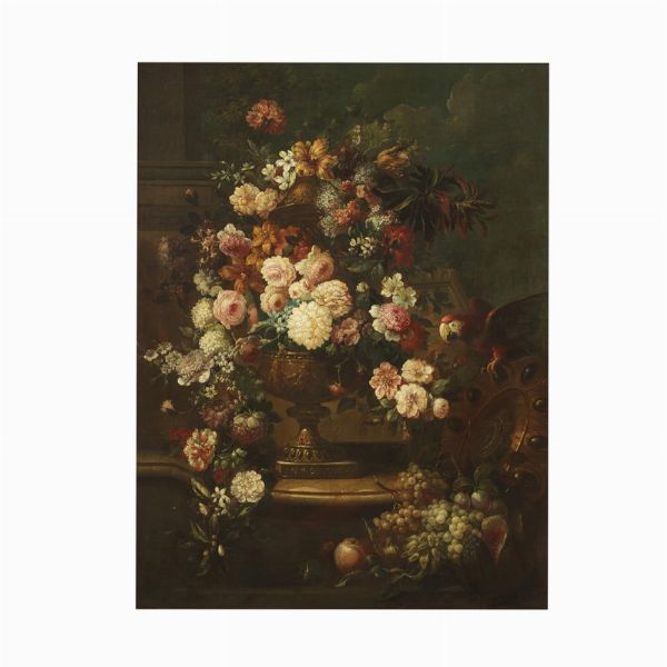 SCUOLA FRANCESE, NATURA MORTA CON VASO, SECOLO XVIII  - Asta International fine art e objets de vertu russi da un'importante collezione - Associazione Nazionale - Case d'Asta italiane
