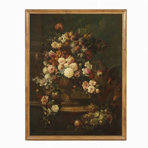 SCUOLA FRANCESE, NATURA MORTA CON VASO, SECOLO XVIII  - Asta International fine art e objets de vertu russi da un'importante collezione - Associazione Nazionale - Case d'Asta italiane