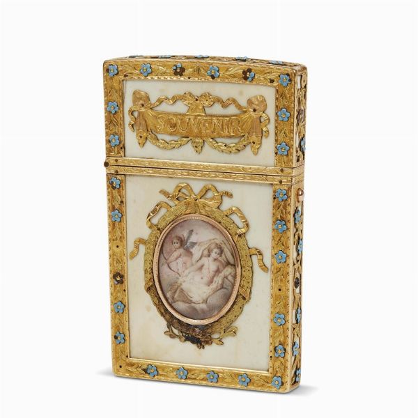 ASTUCCIO PER CARNET DA BALLO,     FRANCIA, FINE SECOLO XVIII  - Asta International fine art e objets de vertu russi da un'importante collezione - Associazione Nazionale - Case d'Asta italiane