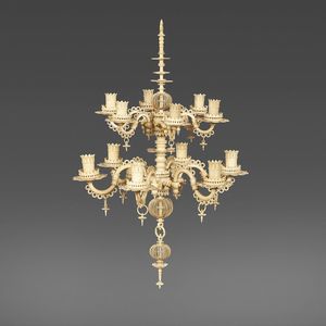 LAMPADARIO DA WUNDERKAMMER, GERMANIA MERIDIONALE, PRIMA MET SECOLO XVII  - Asta International fine art e objets de vertu russi da un'importante collezione - Associazione Nazionale - Case d'Asta italiane