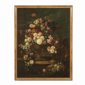 SCUOLA FRANCESE, NATURA MORTA CON VASO, SECOLO XVIII  - Asta International fine art e objets de vertu russi da un'importante collezione - Associazione Nazionale - Case d'Asta italiane